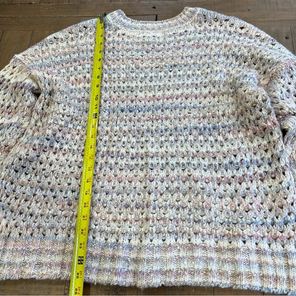 Anthropologie Oversized Mesh Stitch Sweater Size Medium Crochet Chunky Fisherman - Picture 8 of 9